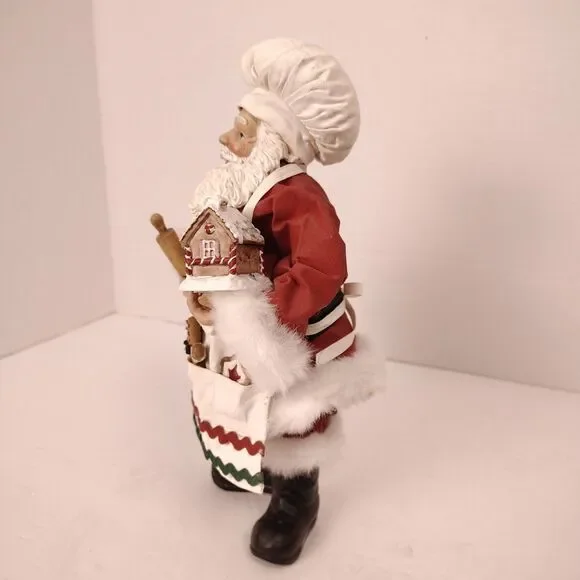 Vintage Chef Baker Santa Figurine 11” Gingerbread House Christmas Decor - Picture 5 of 10